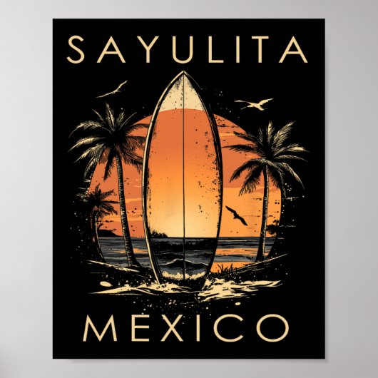 Surfboarder Sayulita Mexico Beach Surfing Surfer V Poster (Vorne)