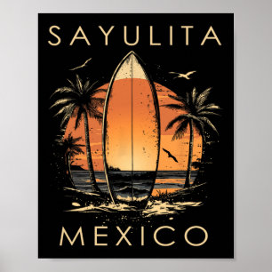 Surfboarder Sayulita Mexiko Strand Surfen Surfer V Poster
