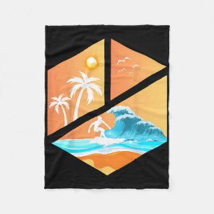 Surfboarder Surfer Retro Vintage Clic Surfen Surfe Fleecedecke