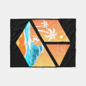 Surfboarder Surfer Retro Vintage Clic Surfing Surf Fleecedecke (Vorderseite (Horizontal))