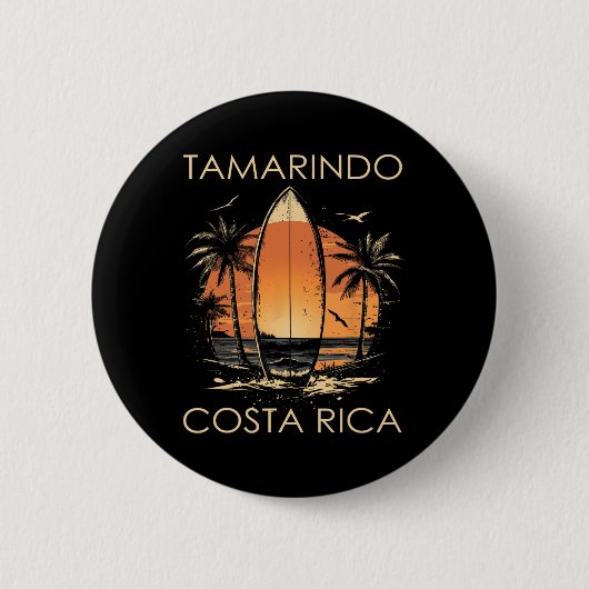 Surfboarder Tamarindo Costa Rica Beach Surfing Sur Button (Vorderseite)