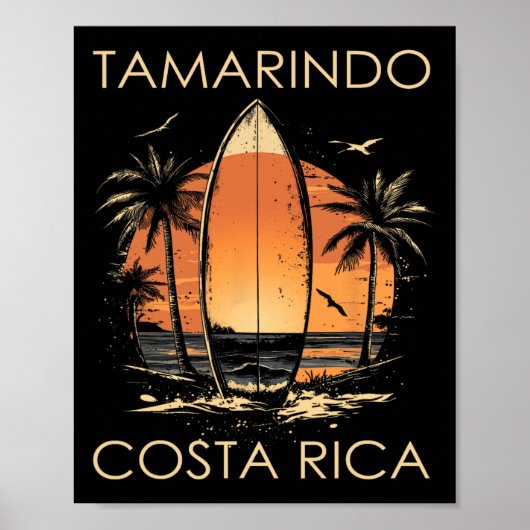 Surfboarder Tamarindo Costa Rica Beach Surfing Sur Poster (Vorne)