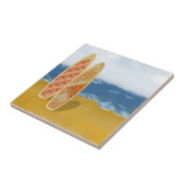 Surfboards am Strand Art Fliese (Seite)
