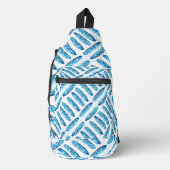 Surfboards Blaues Muster Crossbody Bag (Vorderseite)
