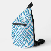 Surfboards Blaues Muster Crossbody Bag (Rechte Ecke)