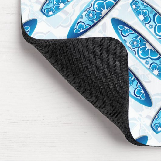 Surfboards Blaues Muster Mousepad (Ecke)