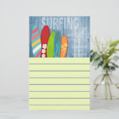 Surfboards Briefpapier (Stehend Vorderseite)