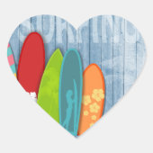 Surfboards Heftpflaster Herz-Aufkleber (Vorderseite)