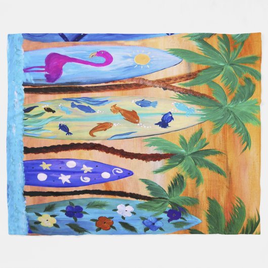 Surfboards home decor  fleecedecke (Vorderseite (Horizontal))