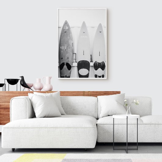 Surfboards in Schwarz und Weiß Poster