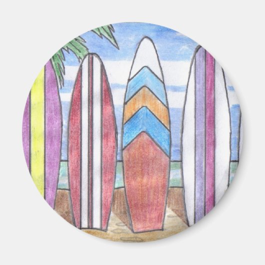 SURFBOARDS-Magnet (rund) Magnet (Vorne)