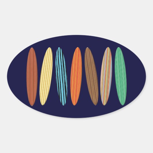 Surfboards Ovaler Aufkleber (Vorderseite)