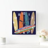 Surfboards Quadratische Wanduhr (Zuhause)