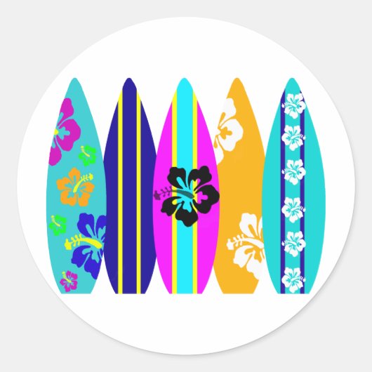 Surfboards Runder Aufkleber (Vorderseite)