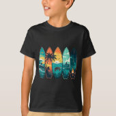Surfboards Sunset Ocean Beach Vibe Surfer T-Shirt (Vorderseite)