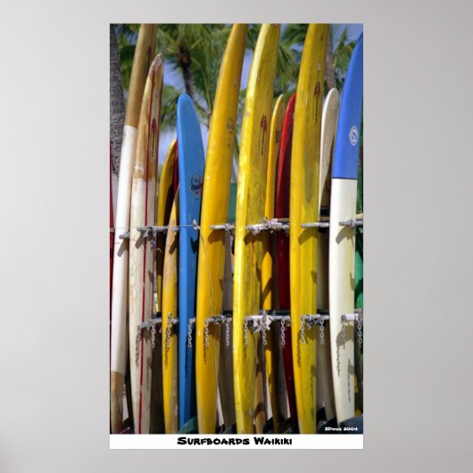 Surfboards Waikiki Poster (Vorne)