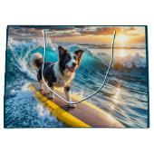 Surfborder Collie Große Geschenktüte (Vorderseite)