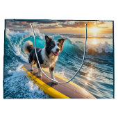 Surfborder Collie Große Geschenktüte (Rückseite)