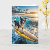 Surfborder Collie Karte (Gelbe Blume)