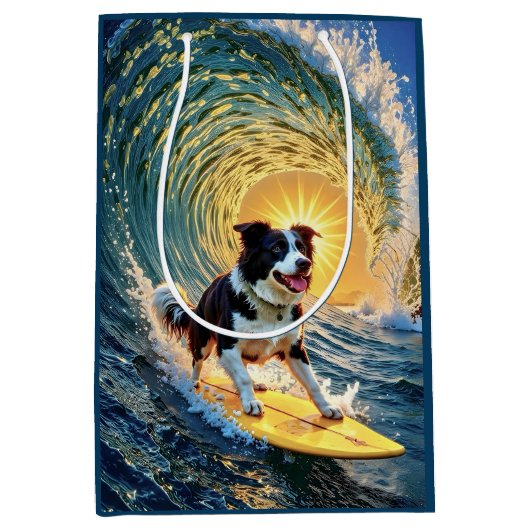 Surfborder Collie Mittlere Geschenktüte (Vorderseite)