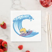Surfboy Blue Wave Napkins Serviette (Beispiel)