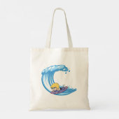 Surfboy Blue Wave Tote Bag Tragetasche (Rückseite)