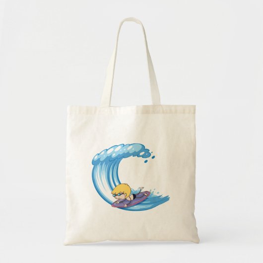 Surfboy Blue Wave Tote Bag Tragetasche (Vorne)