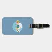 Surfboy-Cartoon Gepäckanhänger (Vorderseite horizontal)