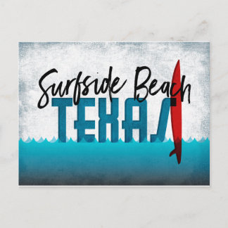 Surfbrett am Strand Postcard Texas Surfboard Postkarte