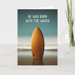 Surfbrett am Strand von Ocean Beach zum Beileid Karte