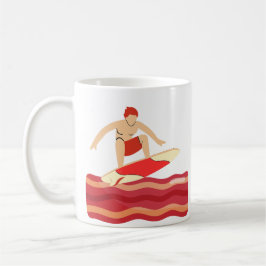 Surfbrett auf Bacon Wave Kaffeetasse