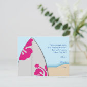 Surfbrett auf der Beach-Party Einladung (Stehend Vorderseite)