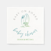 Surfbrett-Baby für Wasserfarben auf Board Baby Boy Serviette (Vorderseite)