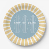 Surfbrett-Baby-Party - Benutzerdefiniert Geschlech Pappteller (Vorderseite)