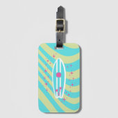 Surfbrett, Beach Art, Tropenmuscheln, farbenfroh Gepäckanhänger (Vorderseite Vertikal)