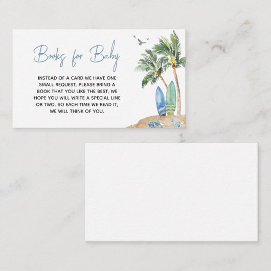Surfbrett Beach Baby Duschbücher für Baby Begleitkarte (Vorne/Hinten)