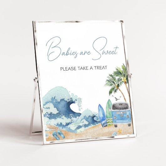 Surfbrett Beach Baby Dusche Kinder sind süß Poster