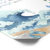 Surfbrett Beach Baby Dusche Mama Osa Bar Poster (Ecke)