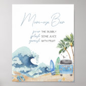 Surfbrett Beach Baby Dusche Mama Osa Bar Poster (Vorne)
