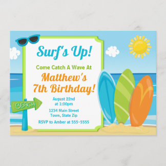 Surfbrett Geburtstag Einladung Surf Beach Party