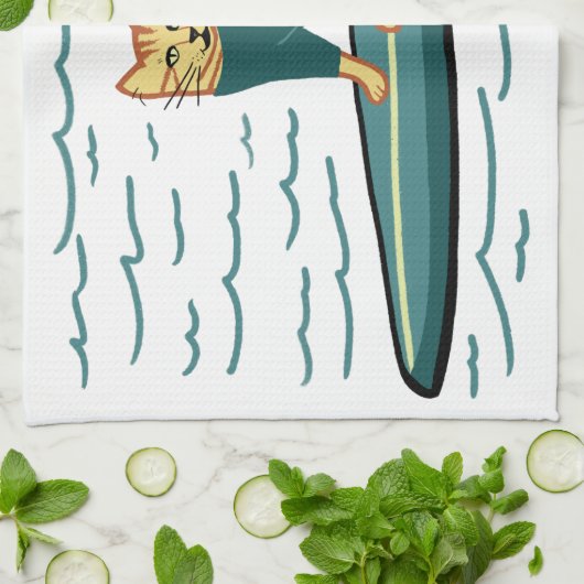 Surfbrett Geschirrtuch (Gefaltet)