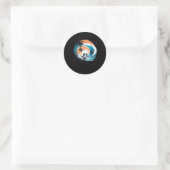 Surfbrett Hawaii Wave Surfbrett Lover Be Runder Aufkleber (Tasche)