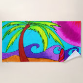 Surfbrett im Sand Strandtuch (Vorderseite)