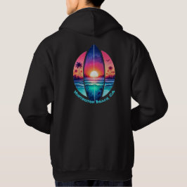 Surfbrett im Sonnenuntergang Hoodie