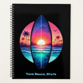 Surfbrett im Sonnenuntergang Planer (Vorderseite)