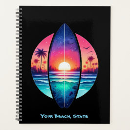 Surfbrett im Sonnenuntergang Planer