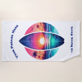 Surfbrett im Sonnenuntergang Strandtuch (Vorderseite)