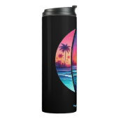 Surfbrett im Sonnenuntergang Thermosbecher (Nach links gedreht)