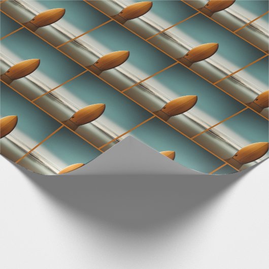 Surfbrett im Strand Sand Geschenkpapier (Ecke)