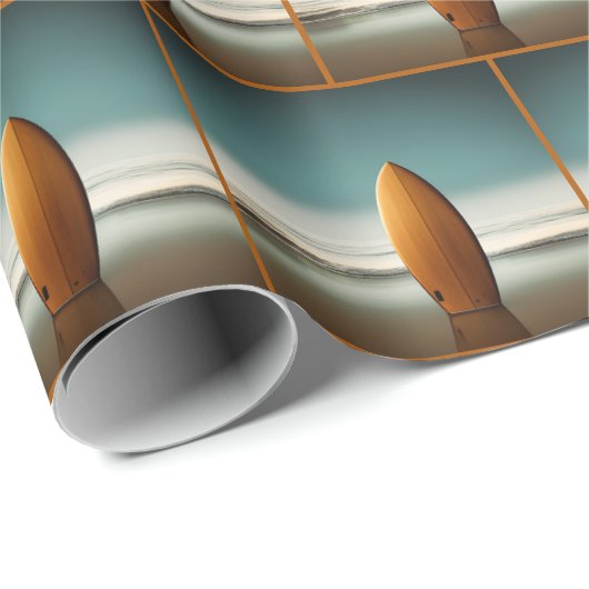 Surfbrett im Strand Sand Geschenkpapier (Rolleneckpunkt)